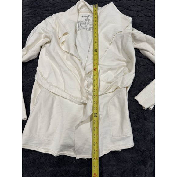 LUCKY BRAND DESIGNER CARDIGAN SWEATSHIRT SWEATER JACKET Womens L White - Picture 4 of 8